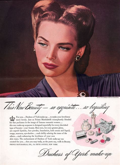 Pretty Old Fashion Duchess Of York Make Up 1944 Vintage Makeup Ads