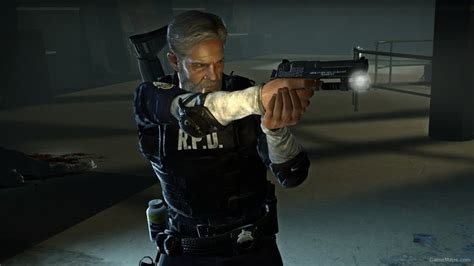 Leon Bill Kennedy Resident Evil 2 Remake Rpd Suit Mod For Left 4
