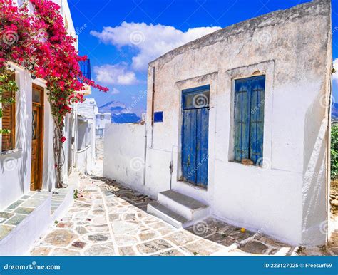Charming Streets Of Greek Islandsparos Stock Image Image Of