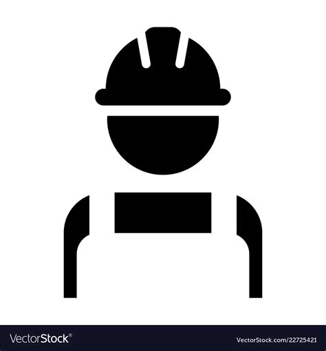 Construction Worker Icon Male Service Person Vector Image