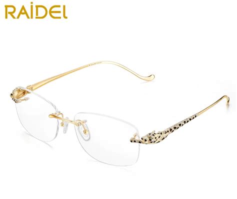 Luxury Gorgeous Eyeglasses Frames Rimless 18k Gold Diamonds Optic Reading Glasses For Unisex