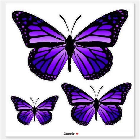 Vivid Purple Monarch Butterflies Sticker