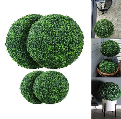 Myoyay 4pcs Artificial Topiary Ball 19 Inch And 9 Inch Outdoors 4