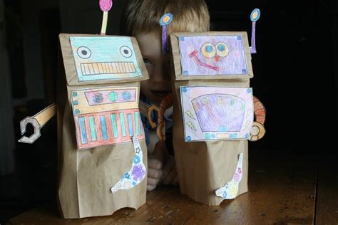 Robot Paper Sack Puppets Brilliant Little Ideas