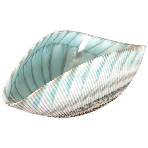 Large Seashell Shaped Centerpiece Bowl By Yalos For Murano Glass At 1stdibs