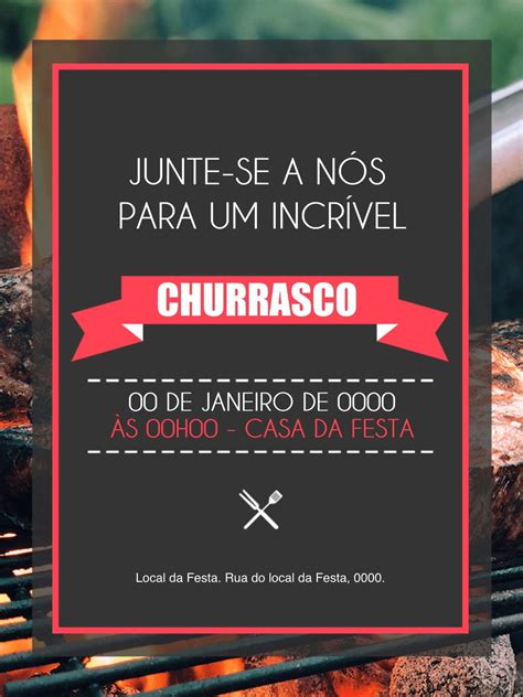 Convite Aniversário Comemoração Festa Churrasco Carne Elo7
