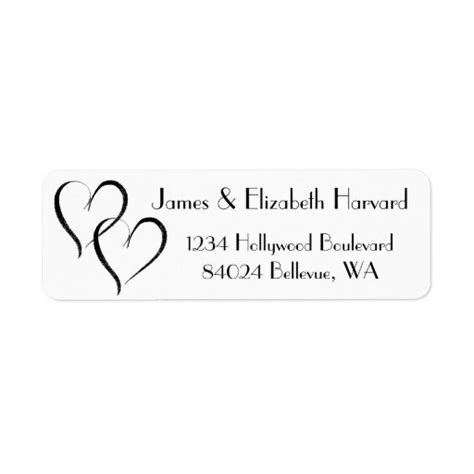 Two Hearts Address Labels Zazzle