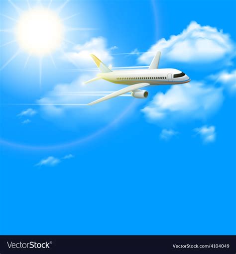 Realistic Plane Poster Royalty Free Vector Image