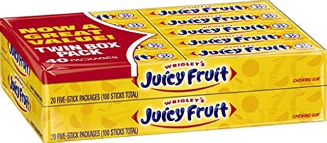 Juicy Fruit Original Bubble Chewing Gum 5 Stick 40 Packs 1