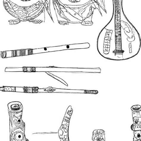 Desenhos De Instrumentos Musicais Indigenas Para Colorir
