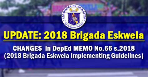 Update 2018 Brigada Eskwela Implementing Guidelines Deped Memo No85