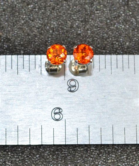 Genuine Orange Mexican Fire Opal Stud Earrings Choose A Size Etsy