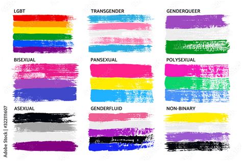 naklejka grunge lgbt pride flag collection lesbian gay bisexual pansexual asexual