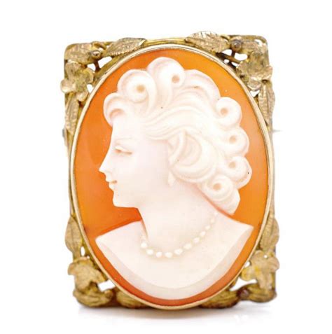 9ct Gold Carved Cameo Brooch 6g Brooches Jewellery