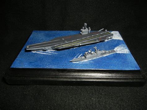 Custom Built And Painted Diorama Of The USS Nimitz And USS Ticonderoga
