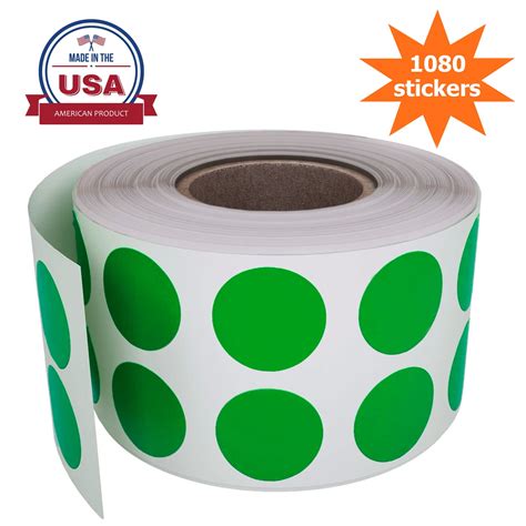 Round Stickers Roll Color Coding Labels In Green 050 Inch 13mm 1080