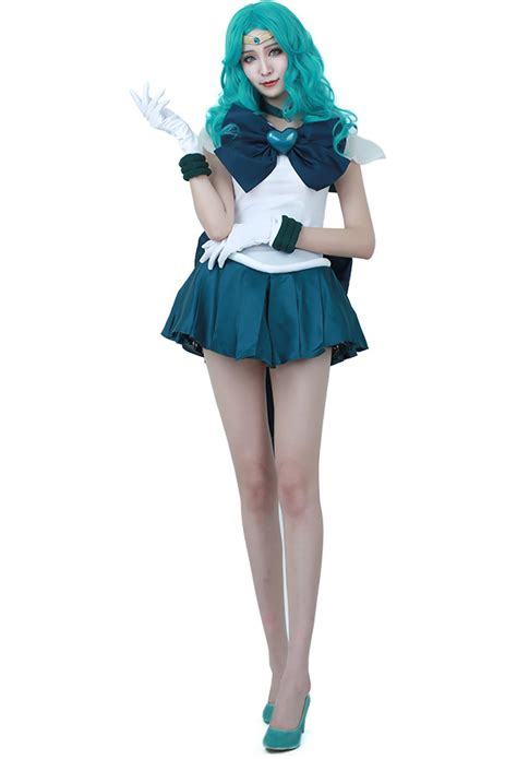 Sailor Moon Kaiou Michiru Sailor Neptune Cosplay Costume Supers Version
