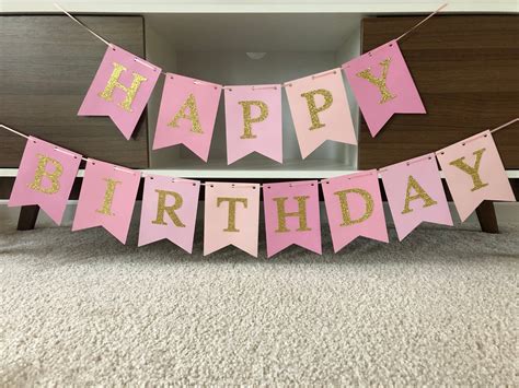 Paper And Party Supplies Pink Happy Birthday Bunting Party Supplies Pe