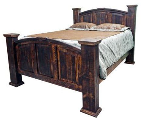 Rustic Queen Mansion Bed Reclaim Md843 American Oak And More