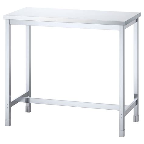 Wall hanging dining table, buffet,school desk, breakfast nook with industrial metal turnbuckle brackets. UTBY Bar table - stainless steel - IKEA - For Dan's desk ...
