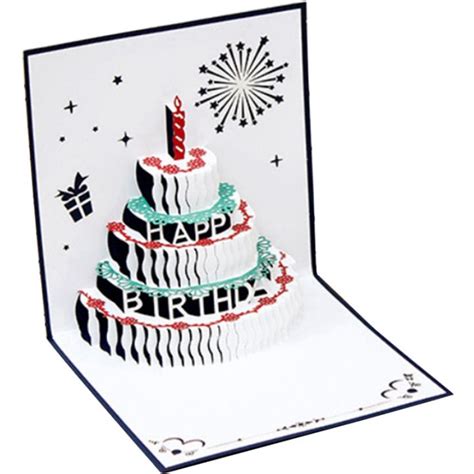 3d Pop Up Birthday Cards Led Light Birthday Cake Music Happy Birthday