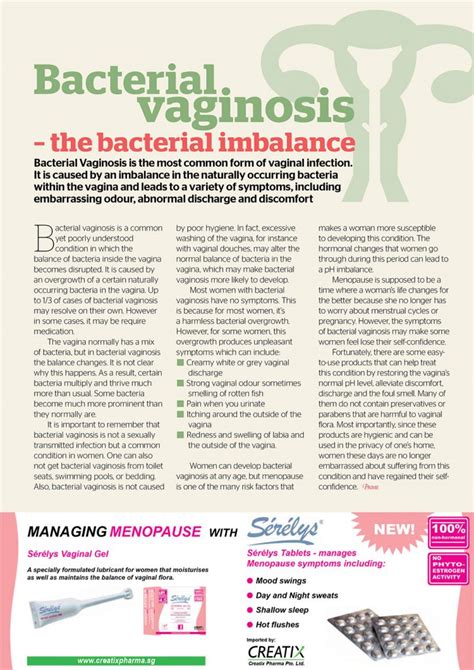 Bacterial Vaginosis The Bacterial Imbalance Creatix Pharma Pte Ltd