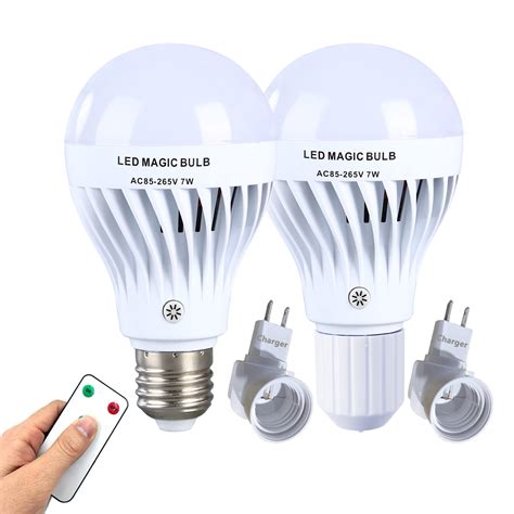 7w Rechargeable Light Bulb With Remote 2 Packemergency Light Bulbs For