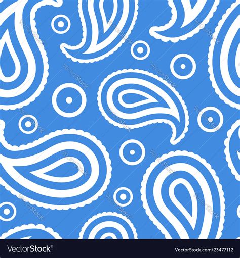 Simple Paisley Seamless Pattern In Flat Style Vector Image