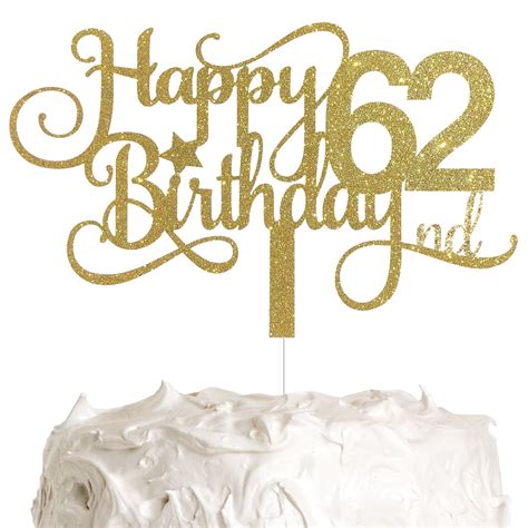 Alpha K Gg 62nd Birthday Cake Topper Happy 62nd Birthday Cake Etsy