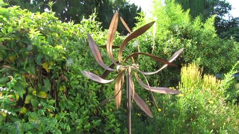 Dual Spinner Dancing Willow Leaves Stanwood Wind Sculpture Kinetic Copper Wind Sculpture Wind