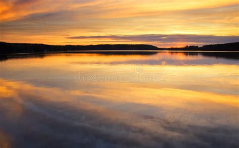 Sunset Over Lake Stock Photo Image Of Cloudscape Landscape 35904326