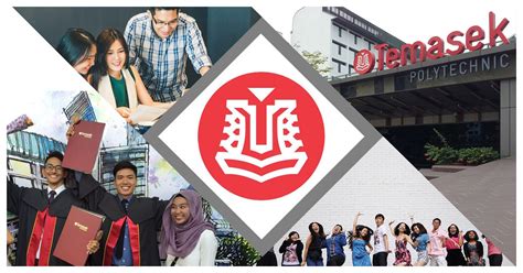 This Cover Photo Features Temasek Poly Logo In The Center And A Collage