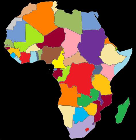 Mapa Político Coloreado De África Tamaño Completo