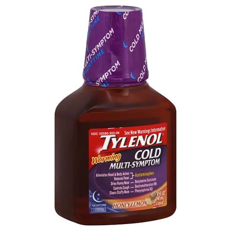 Tylenol Cold Multi Symptom Warming Nighttime Honey Lemon Liquid Shop Medicines