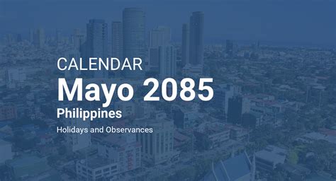 May 2085 Calendar Philippines