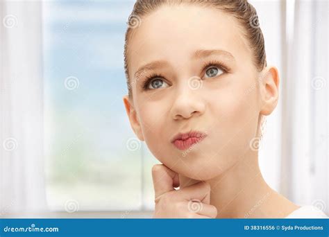 Pensive Teenage Girl Stock Photo Image Of Pensive Child 38316556