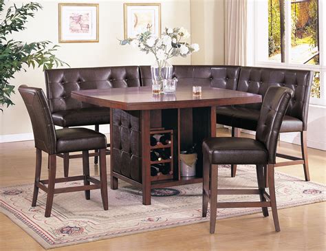 Rated 4.5 out of 5 stars. Acme Britney 6-pc Counter Height Dining Table Set in Brown ...