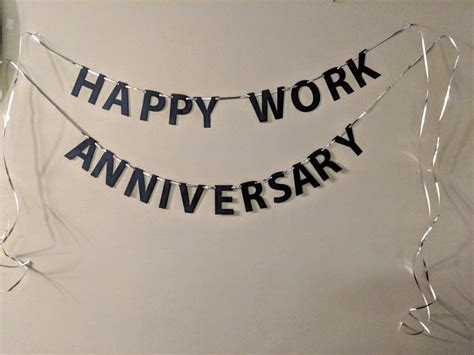 Happy Work Anniversary Bunting Garland On Ribbon Etsyme