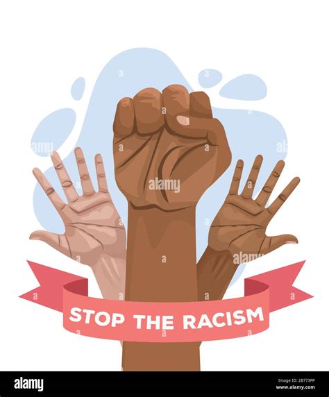 cartel del día internacional de la lucha contra el racismo con las manos interraciales imagen