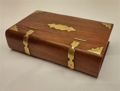Wooden “book” Box Estojo De Madeira Rustico Madeira Estojos