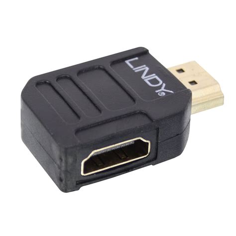 Hdmi 90 Degree Left Angled Adapter Black From Lindy Uk