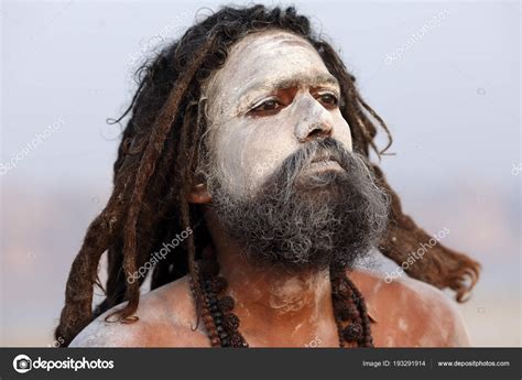 Aghori Sadhu Holy Man On The Ghats Of Ganges In Varanasi India