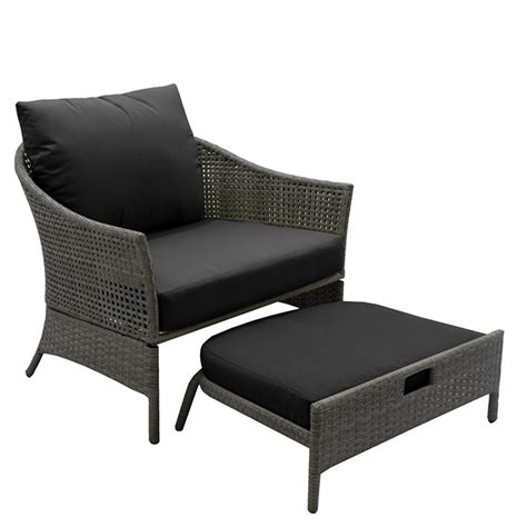 Home improvement reference related to outdoor wicker chairs with ottomans. ALLEN + ROTH Wicker Patio Chair with Ottoman - Black and ...