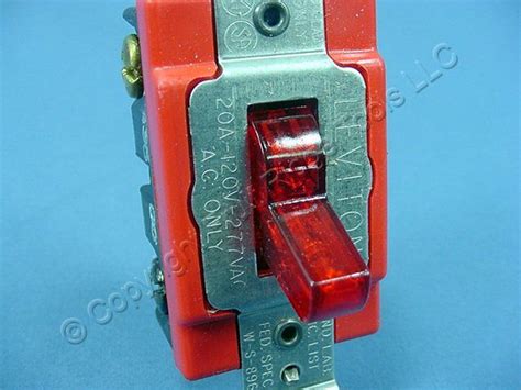 Leviton Pilot Light Double Pole Industrial Wall Switch Red Toggle 20a