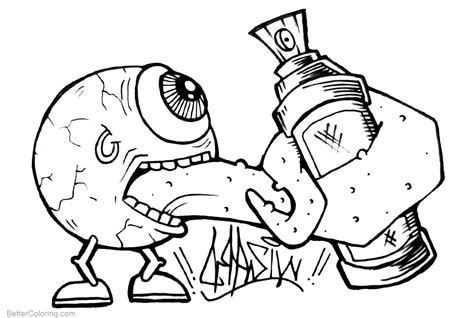 Download or print this amazing coloring page: Grafitti Coloring Pages - Coloring Home