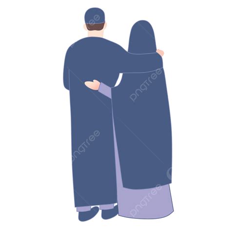 Gambar Ilustrasi Pasangan Muslim Romantis Suami Romantis Selamat
