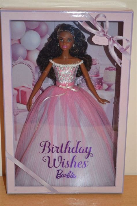 2017 Pink Label African American Birthday Wishes Barbie Brand New
