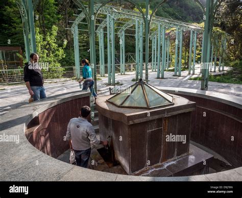 The Hot Water Spring In The Mineral Water Park In Borjomi Georgia