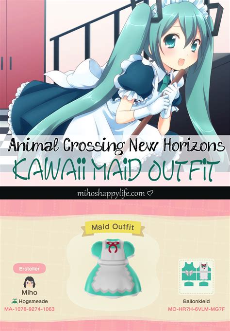 Animal Crossing New Horizons Template Design Kawaii Maid Outfit Dress