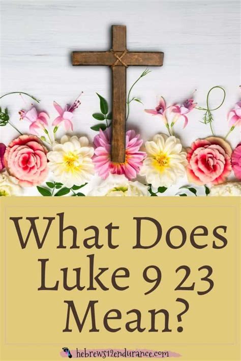 What Does Luke 9 23 Mean Hebrews 12 Endurance